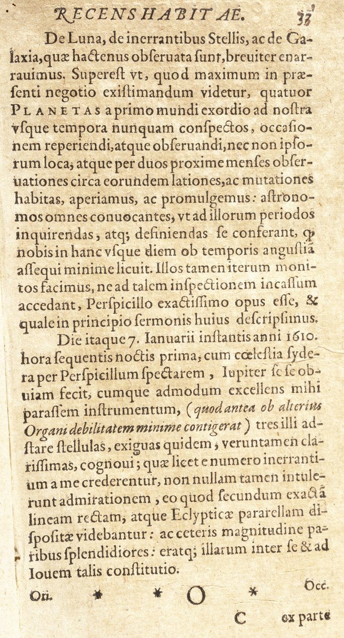 Galileos Zeichnungen der Jupitermonde von Unbekannt