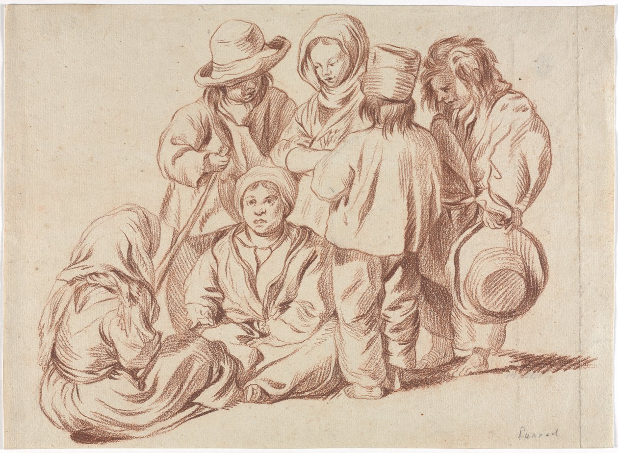 Gruppe von sechs Kindern recto, 1700er Jahre von Unbekannt