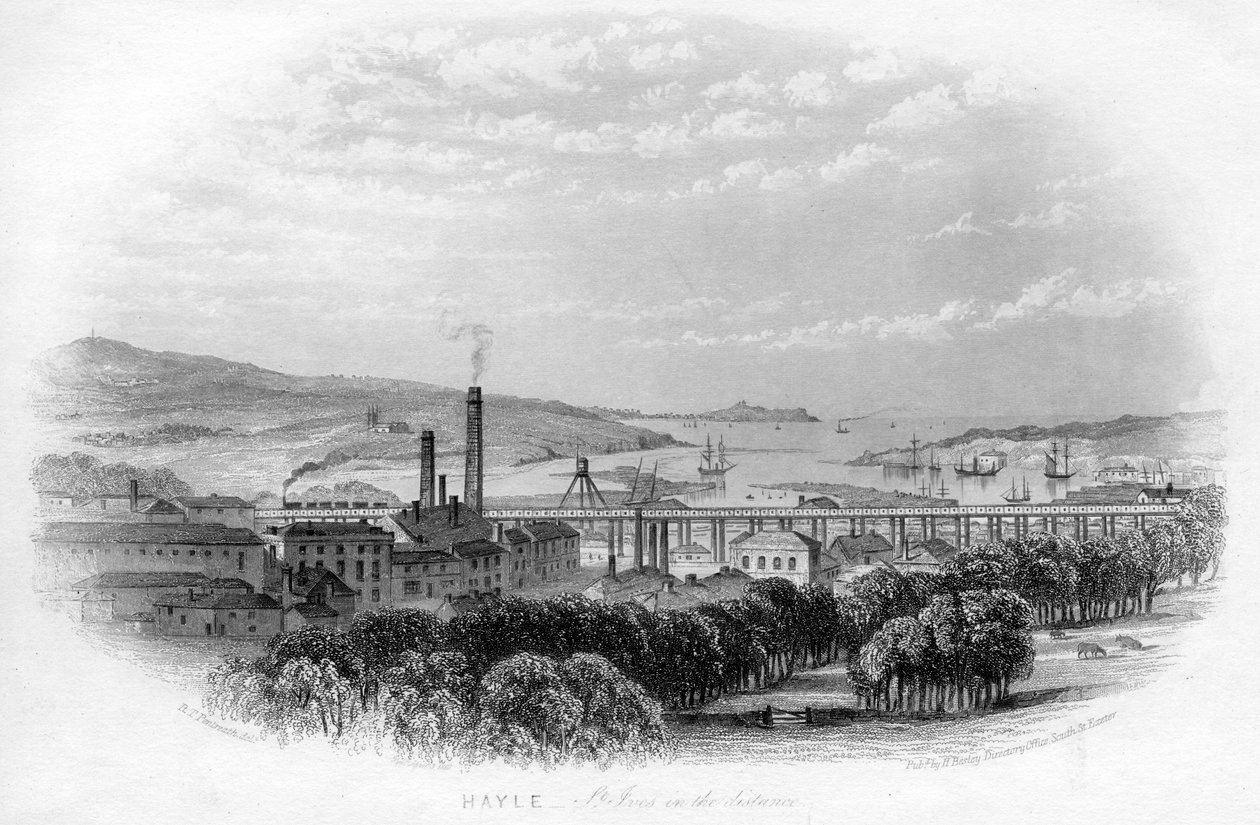 Hayle St Ives in der Ferne, um 1860 von Unbekannt