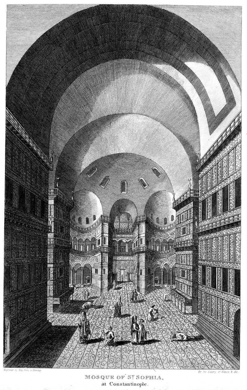 Innenraum der Hagia Sophia, Konstantinopel, Gravur, 1815 von Unbekannt