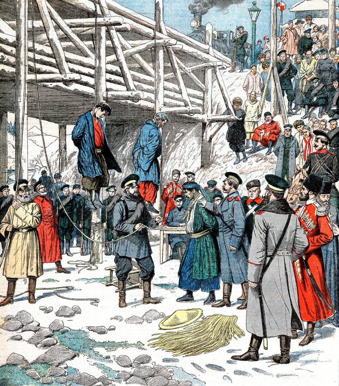 Japanische Spione werden gehängt, Russisch-Japanischer Krieg, 1904-1905 von Unbekannt