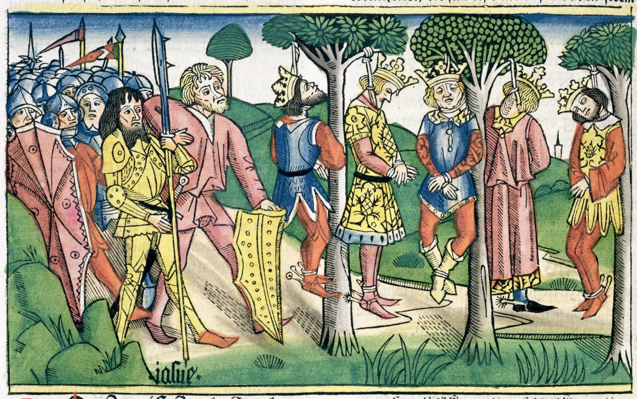 Josua 10:16-27: Die Hinrichtung der fünf Könige von Unbekannt