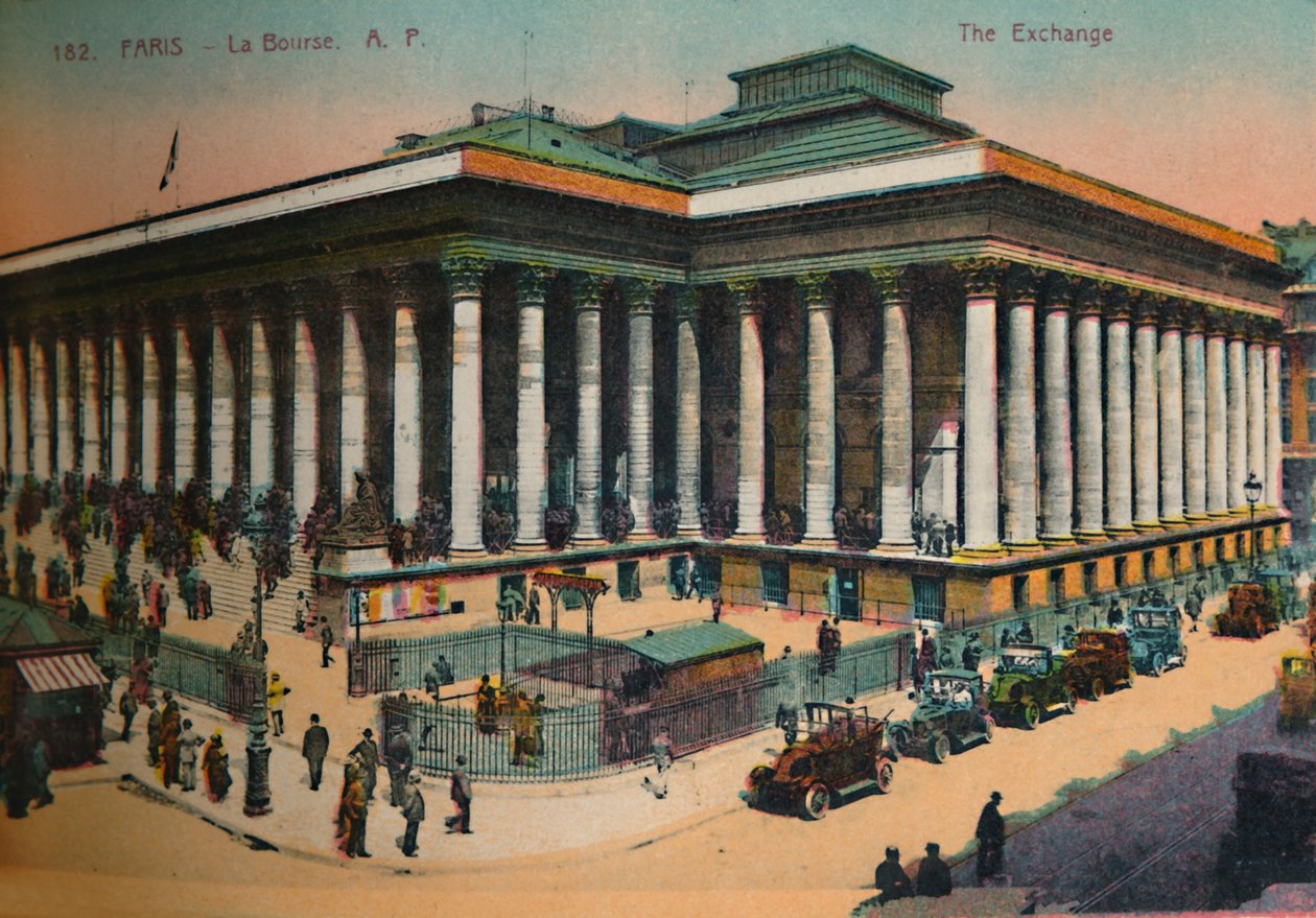 La Bourse, Paris, um 1920 von Unbekannt