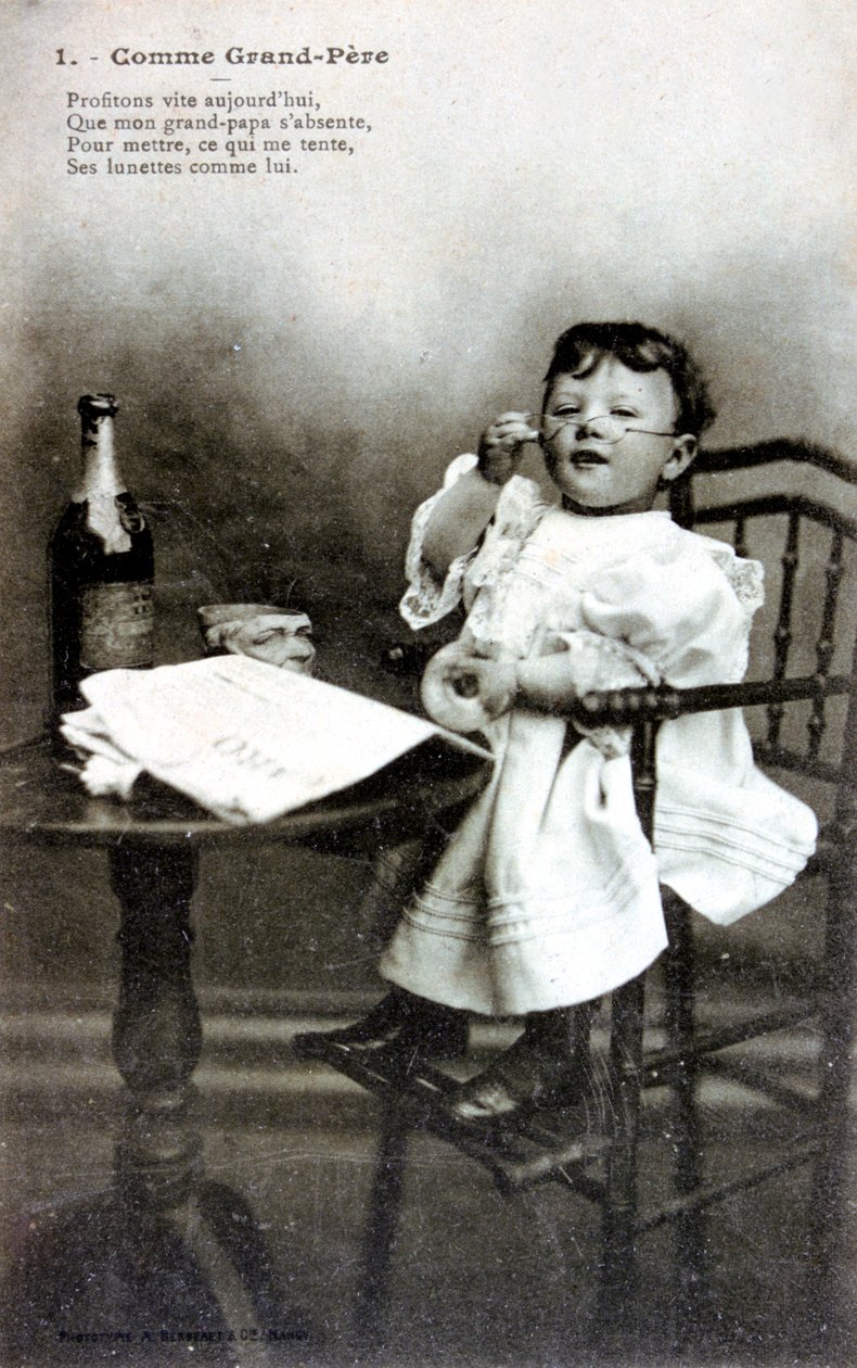 Wie Großvater, französische Postkarte, um 1900 von Unbekannt