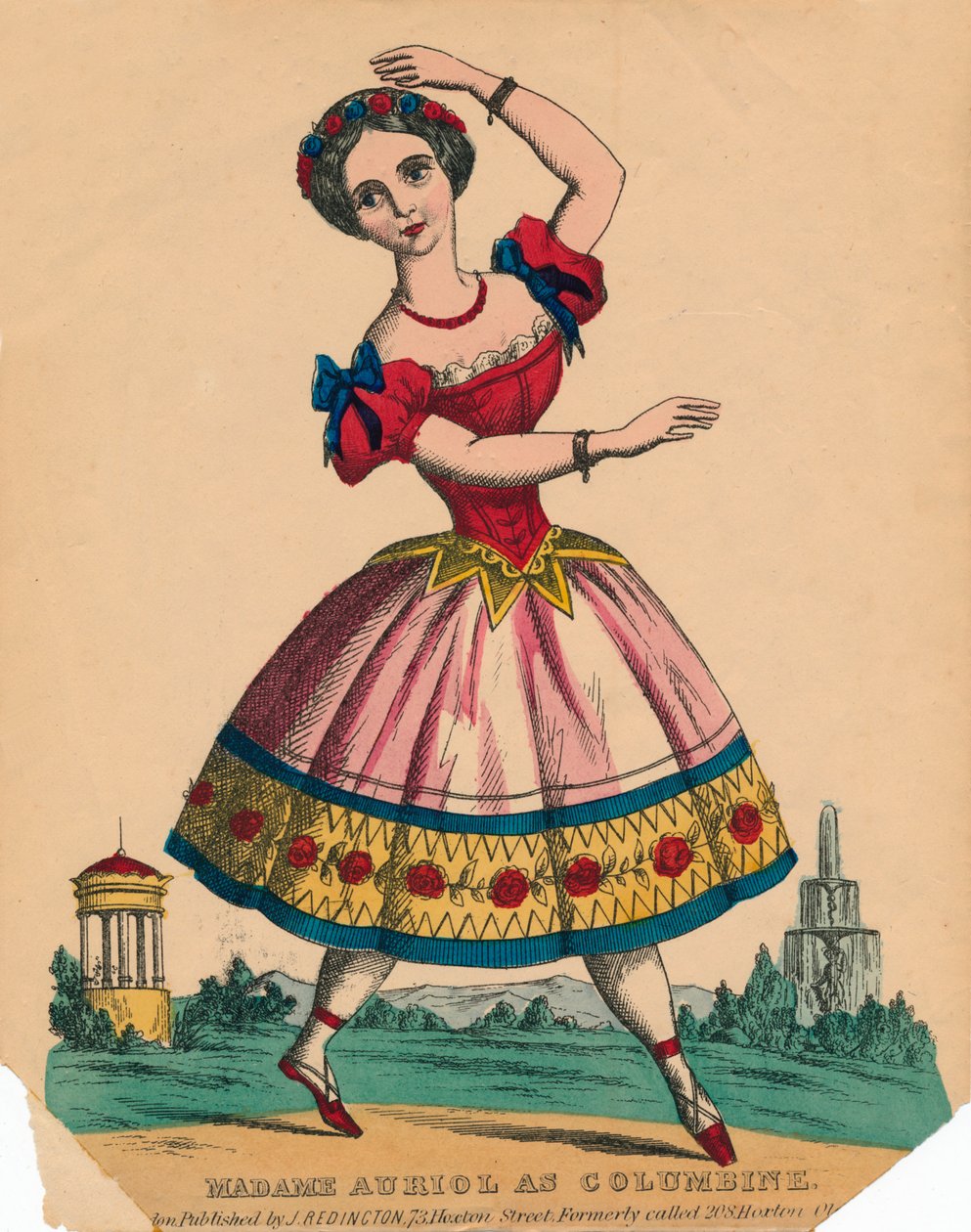 Madame Auriol als Columbine, ca. 1849 von Unbekannt