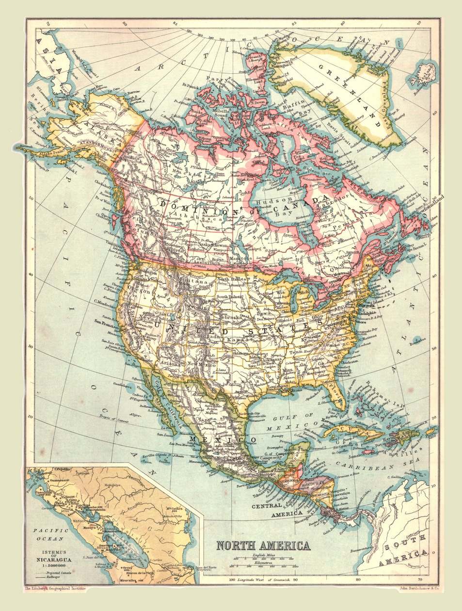 Karte von Nordamerika, 1902 von Unbekannt