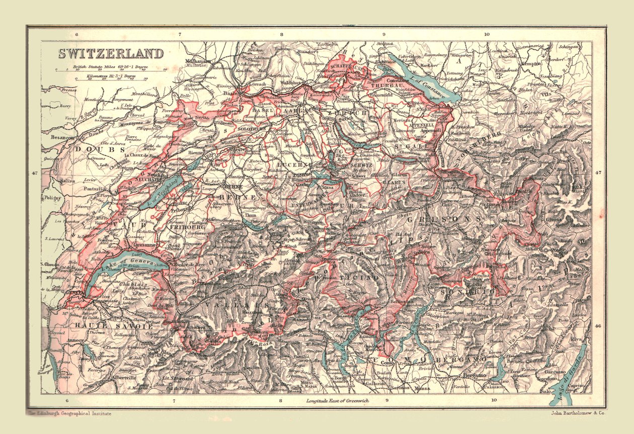 Karte der Schweiz, 1902 von Unbekannt