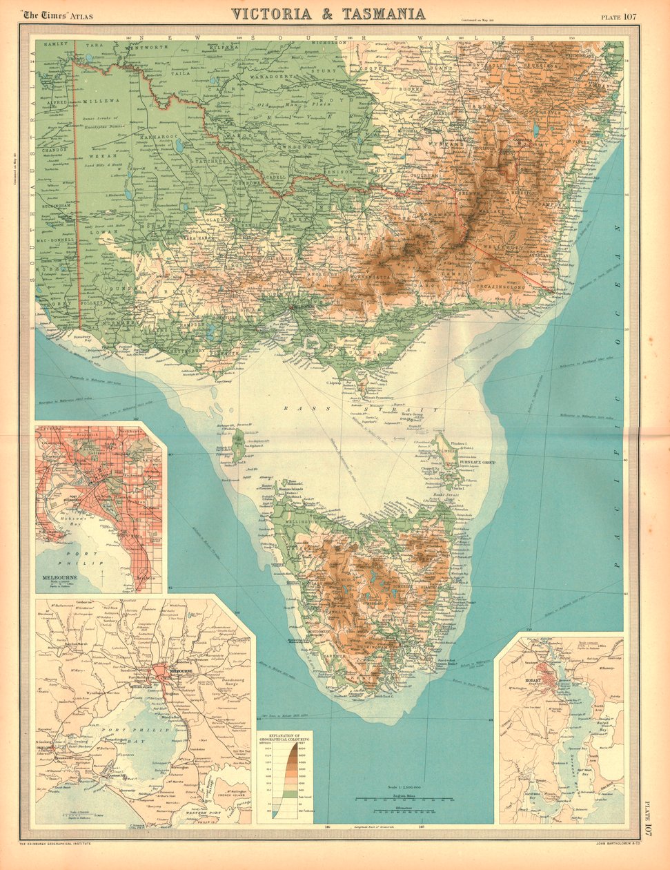 Karte von Victoria und Tasmanien von Unbekannt