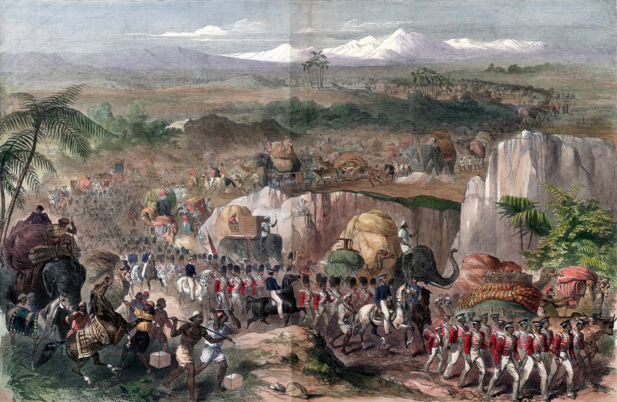 Marsch der Truppen in Indien, 1848 von Unbekannt