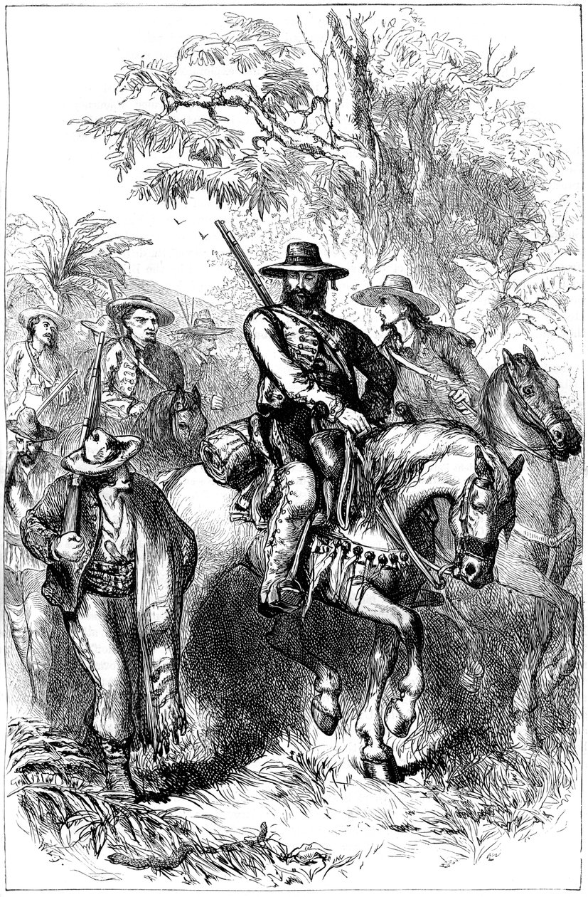 Mexikanische Filibuster auf dem Marsch, Mitte des 19. Jahrhunderts, um 1880 von Unbekannt
