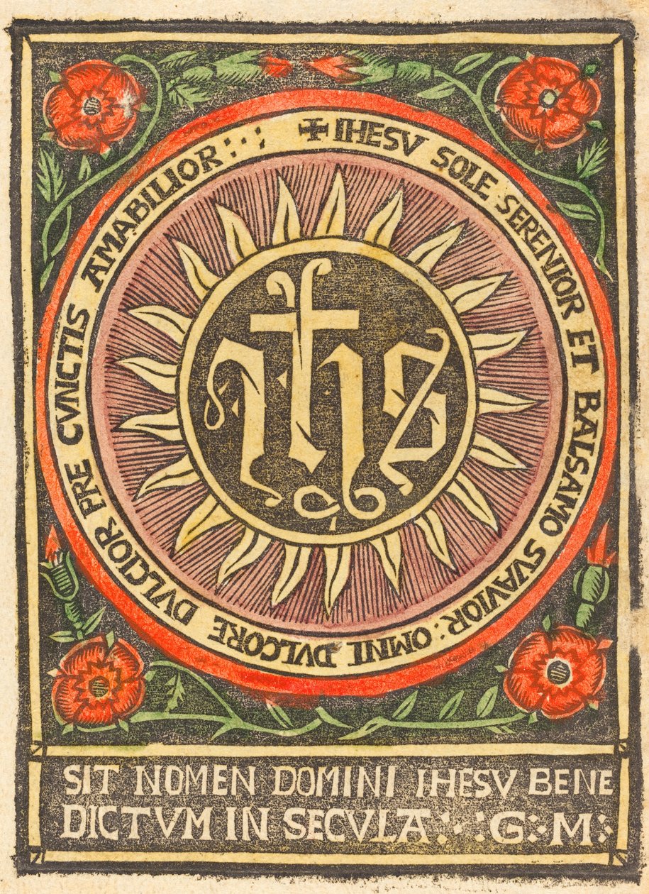 Monogramm JHS in einem flammenden Kreis von Unbekannt
