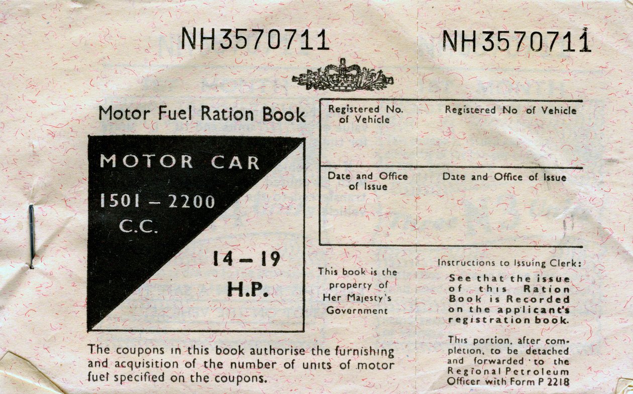 Treibstoffrationierungsbuch, um 1950er von Unbekannt