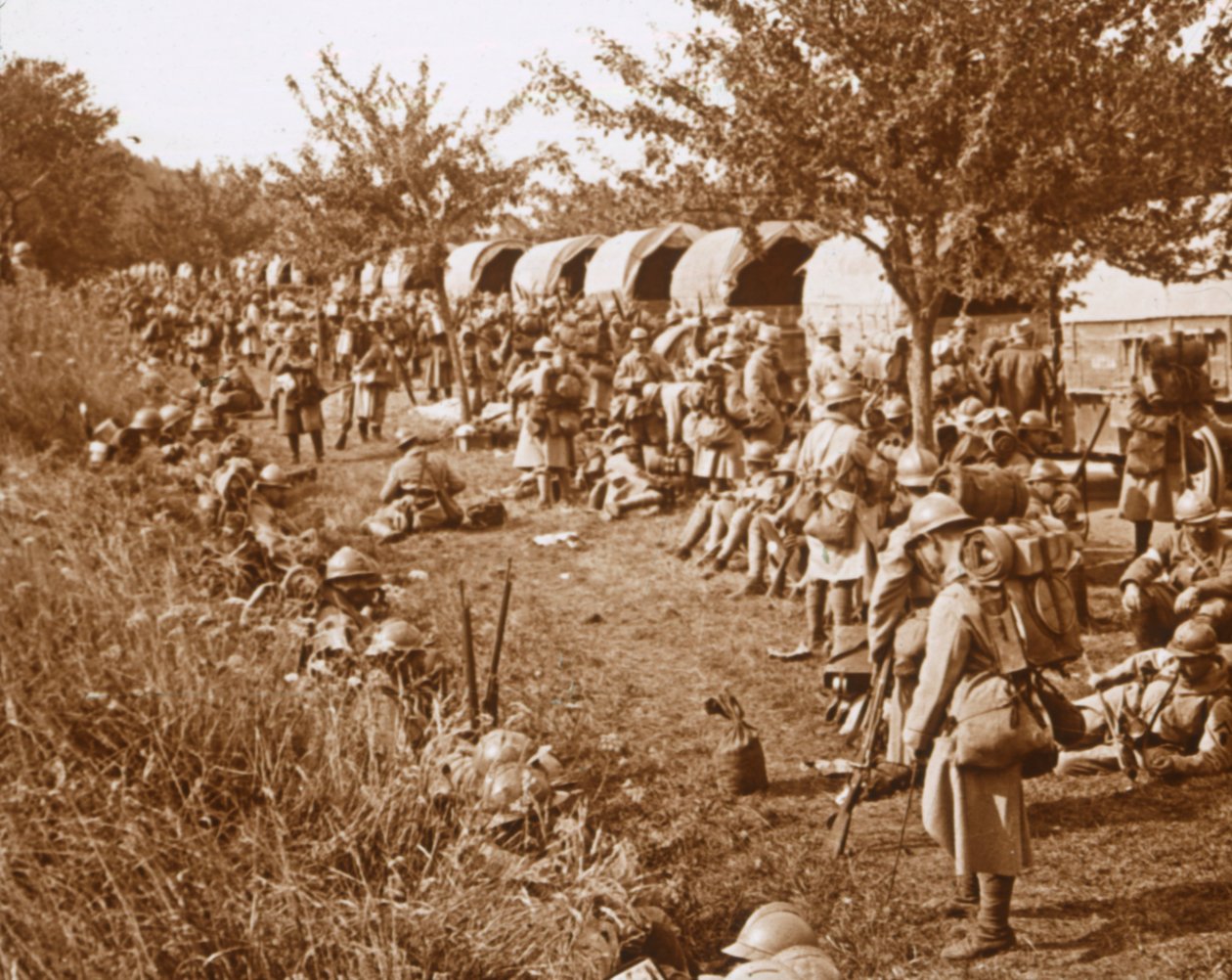 Abfahrt, Straße nach Foix, Frankreich, ca. 1914-1918 von Unbekannt