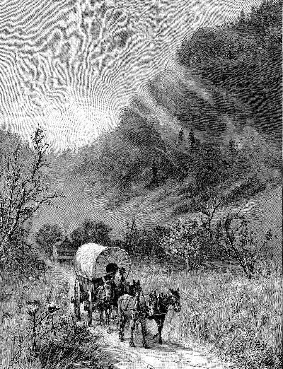 Maultierwagen durchquert den Cumberland Gap, Kentucky von Unbekannt