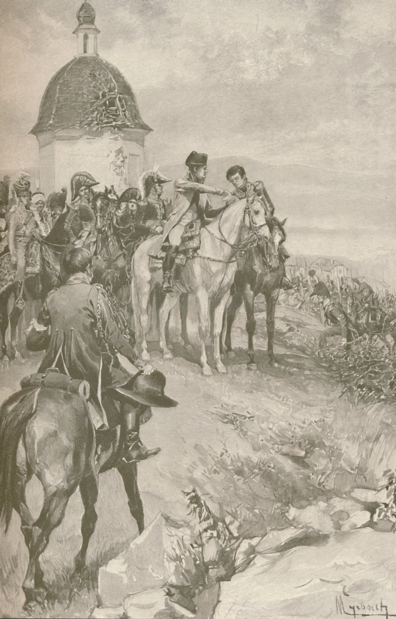 Napoleon und sein Stab bei Austerlitz, 1896 von Unbekannt