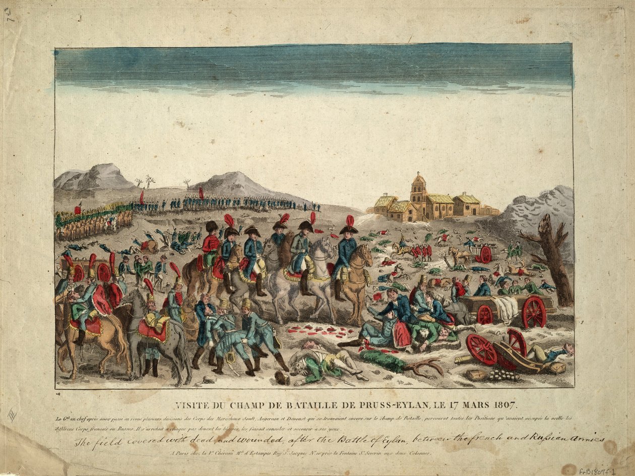 Auf dem Schlachtfeld von Eylau, 1807 von Unbekannt