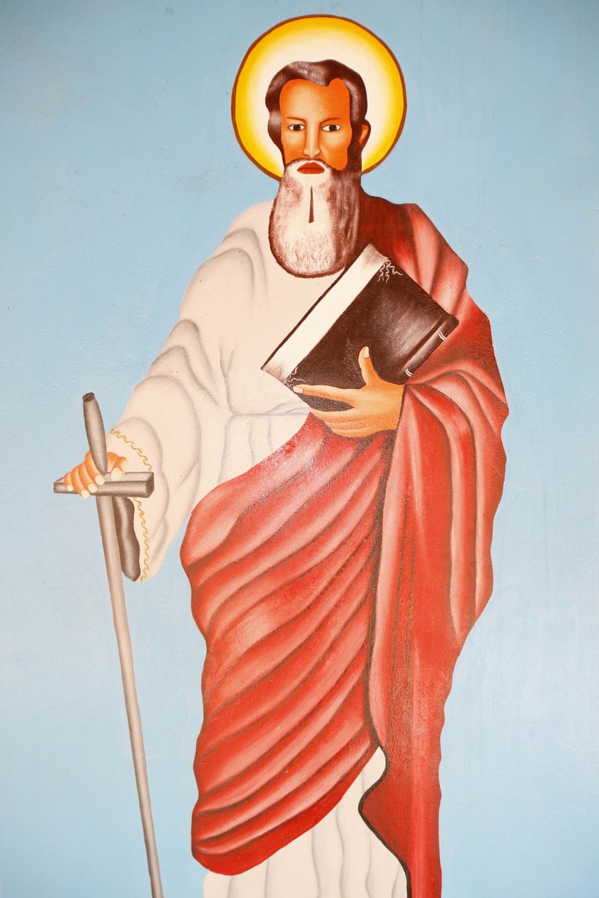 Gemälde in der Kathedrale von Kpalime: Heiliger Paulus, Lome, Togo von Unbekannt