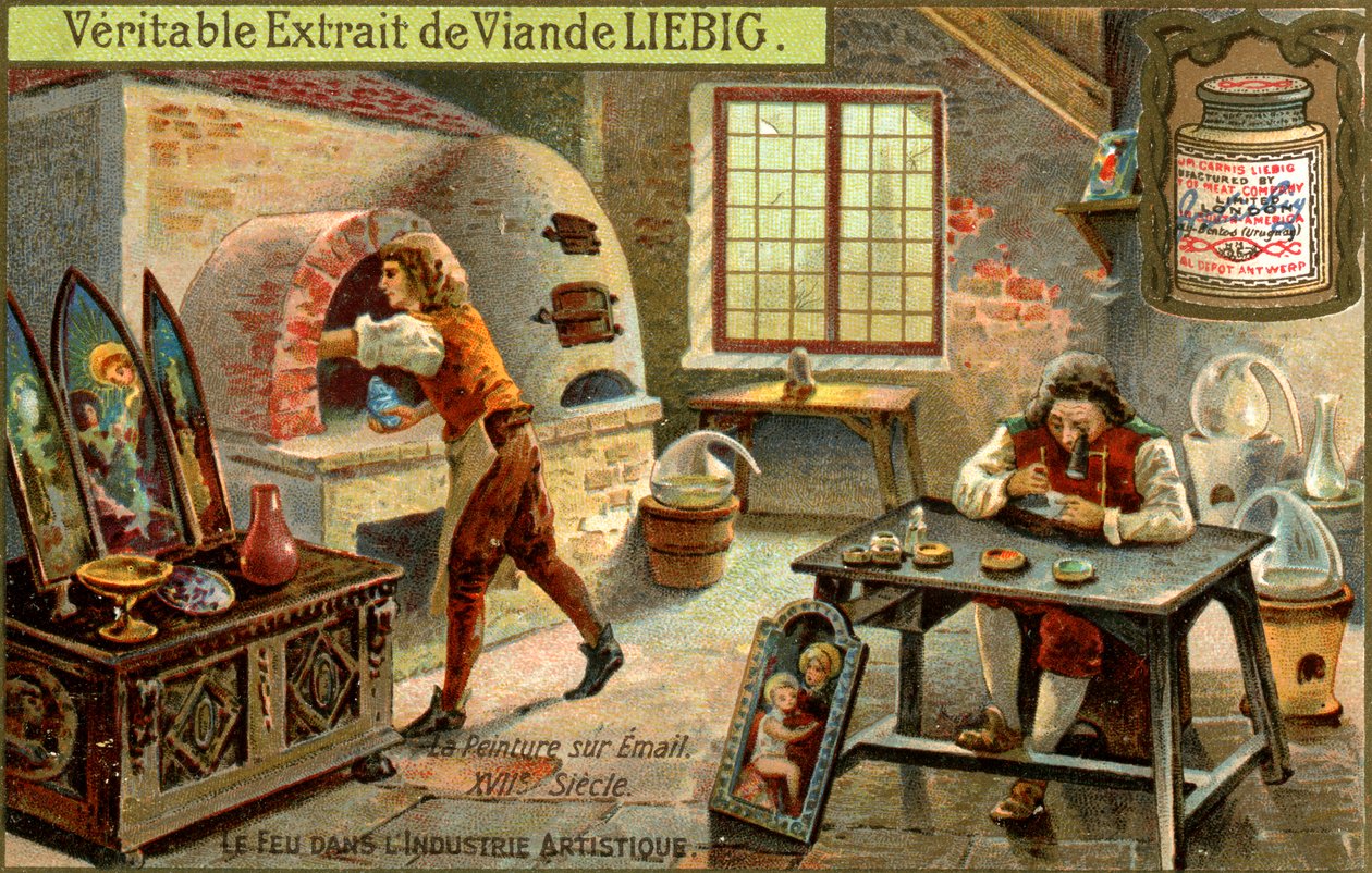 Malerei mit Emaille im 17. Jahrhundert, um 1900 von Unbekannt