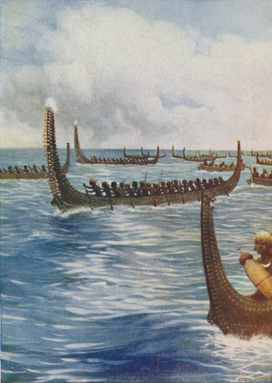 Polynesische Kriegskanus, 1924 von Unbekannt