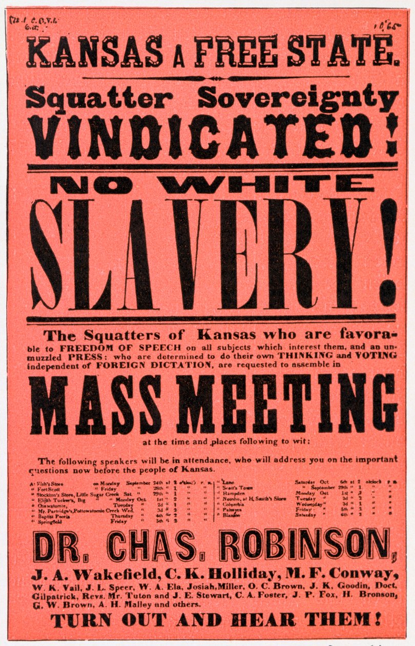 Plakat gegen Sklaverei in Kansas, 19. Jahrhundert von Unbekannt