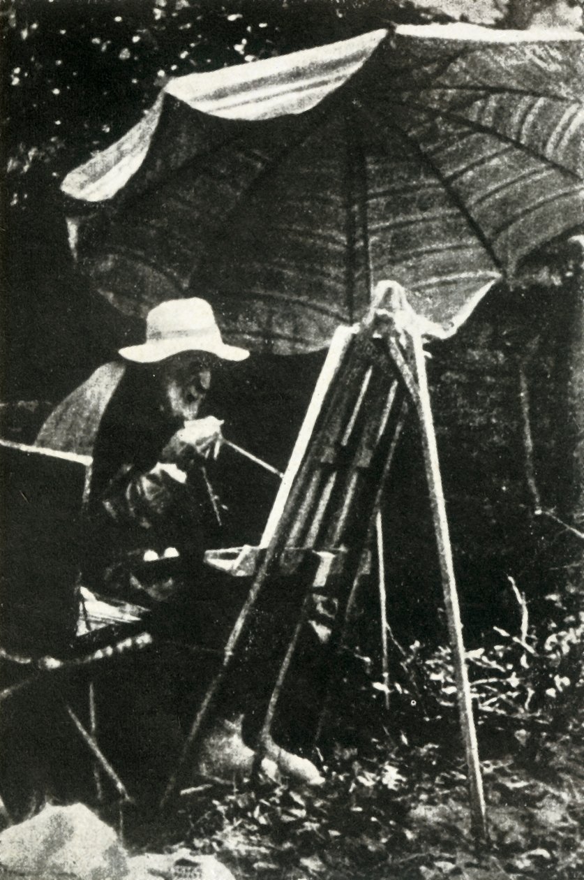 Renoir malt im Freien, um 1910er Jahre von Unbekannt