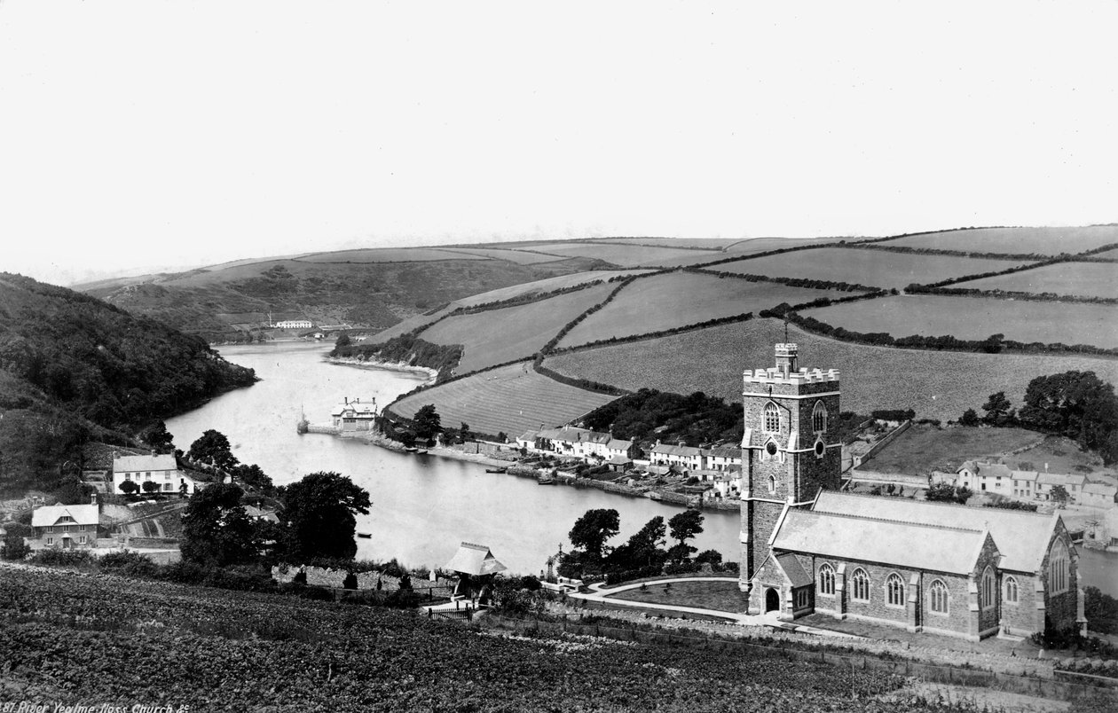 Fluss Yealme, Noss Kirche, um 1882 von Unbekannt