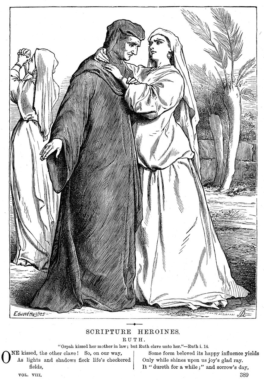 Ruth umarmt ihre Schwiegermutter, 1873 von Unbekannt
