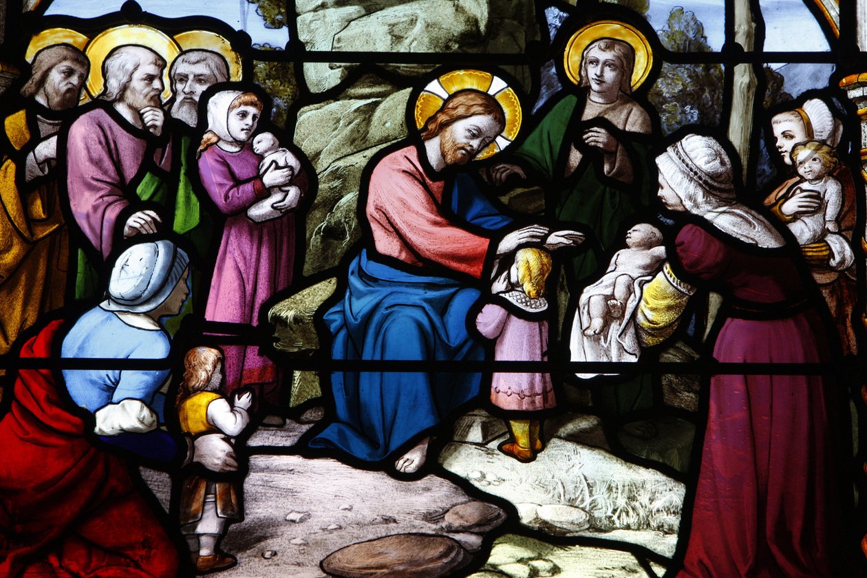 Kirche Saint Aignan, Jesus segnet die Kinder, Chartres, Frankreich von Unbekannt