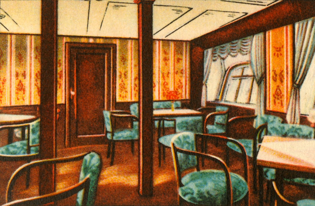 Salon an Bord eines Zeppelins, 1932 von Unbekannt