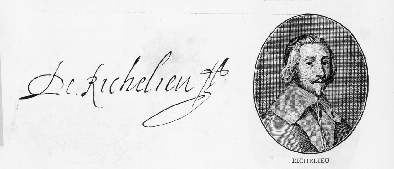 Unterschrift von Kardinal Richelieu von Unbekannt