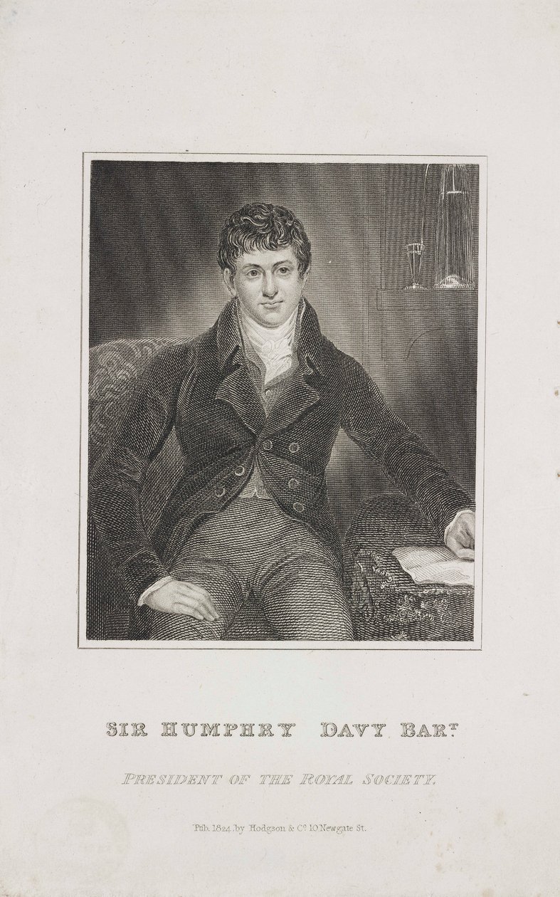 Sir Humphry Davy, englischer Chemiker, um 1824 von Unbekannt