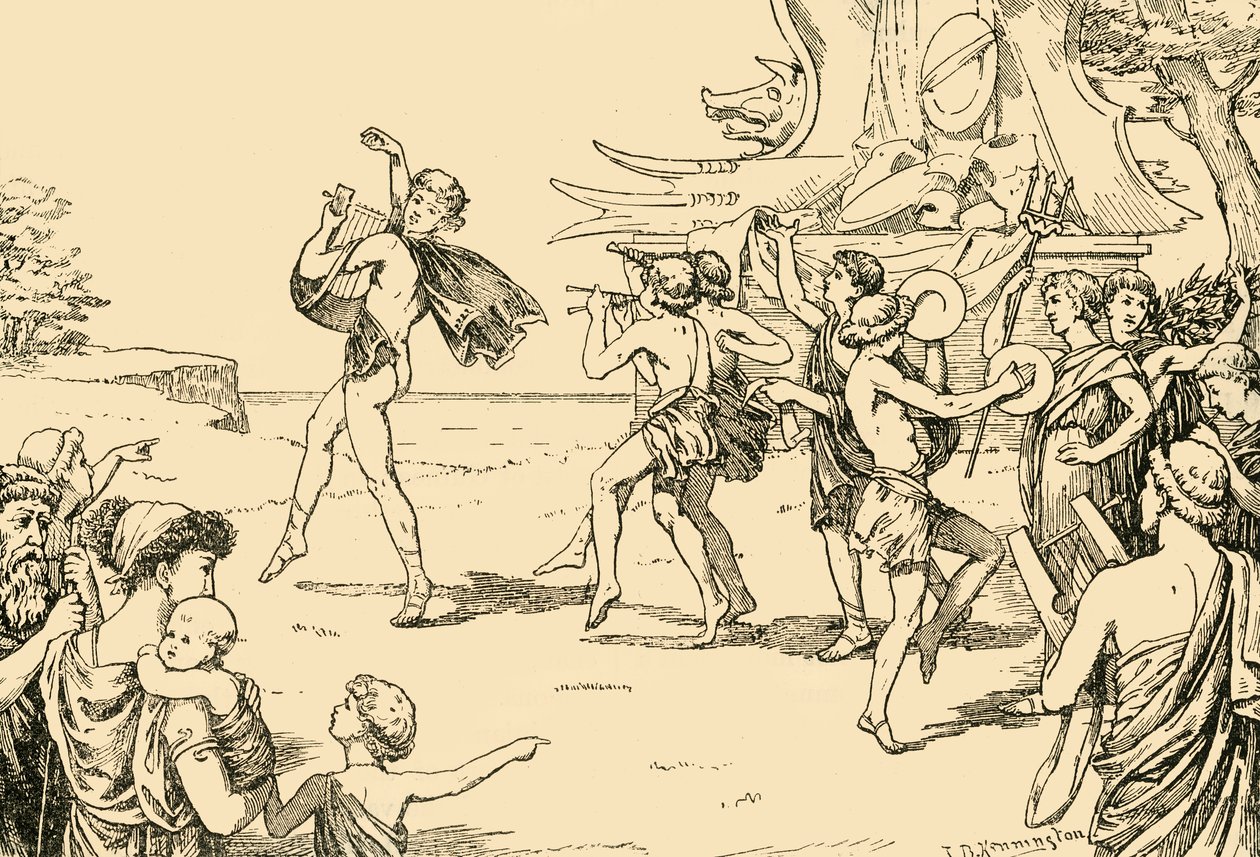 Sophokles führt den Chor der Jugend, 1890 von Unbekannt