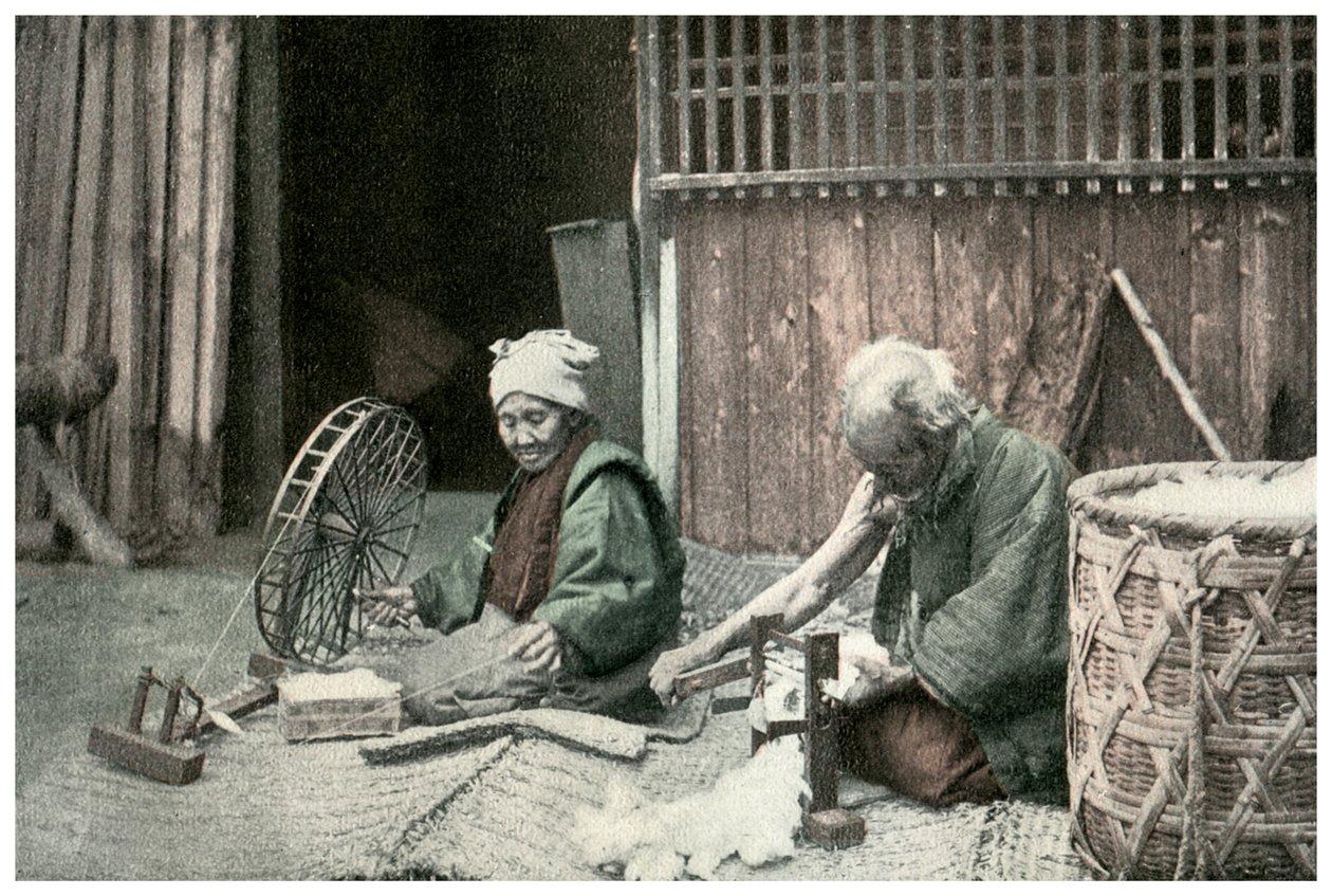 Baumwollspinnen, Japan, 1904 von Unbekannt