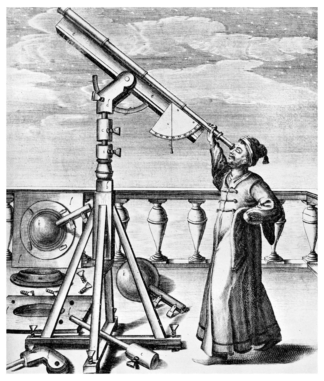 Teleskop aus Selenographia, 1647, 1956 von Unbekannt