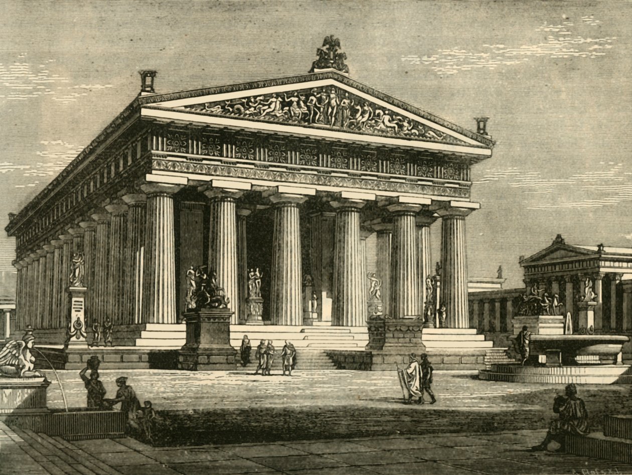 Tempel von Paestum, restauriert, 1890 von Unbekannt