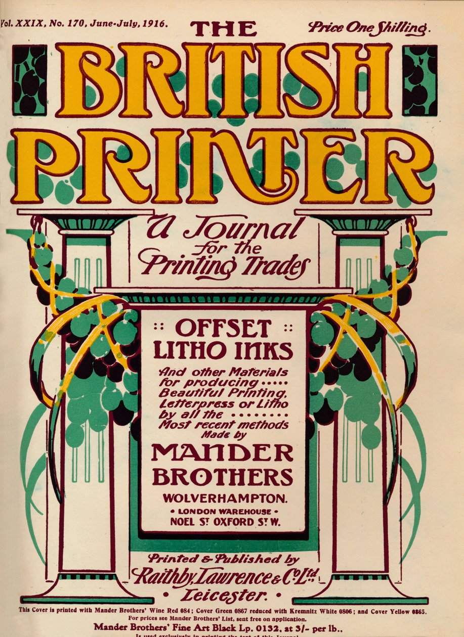 Der britische Drucker - Werbung, 1916 von Unbekannt