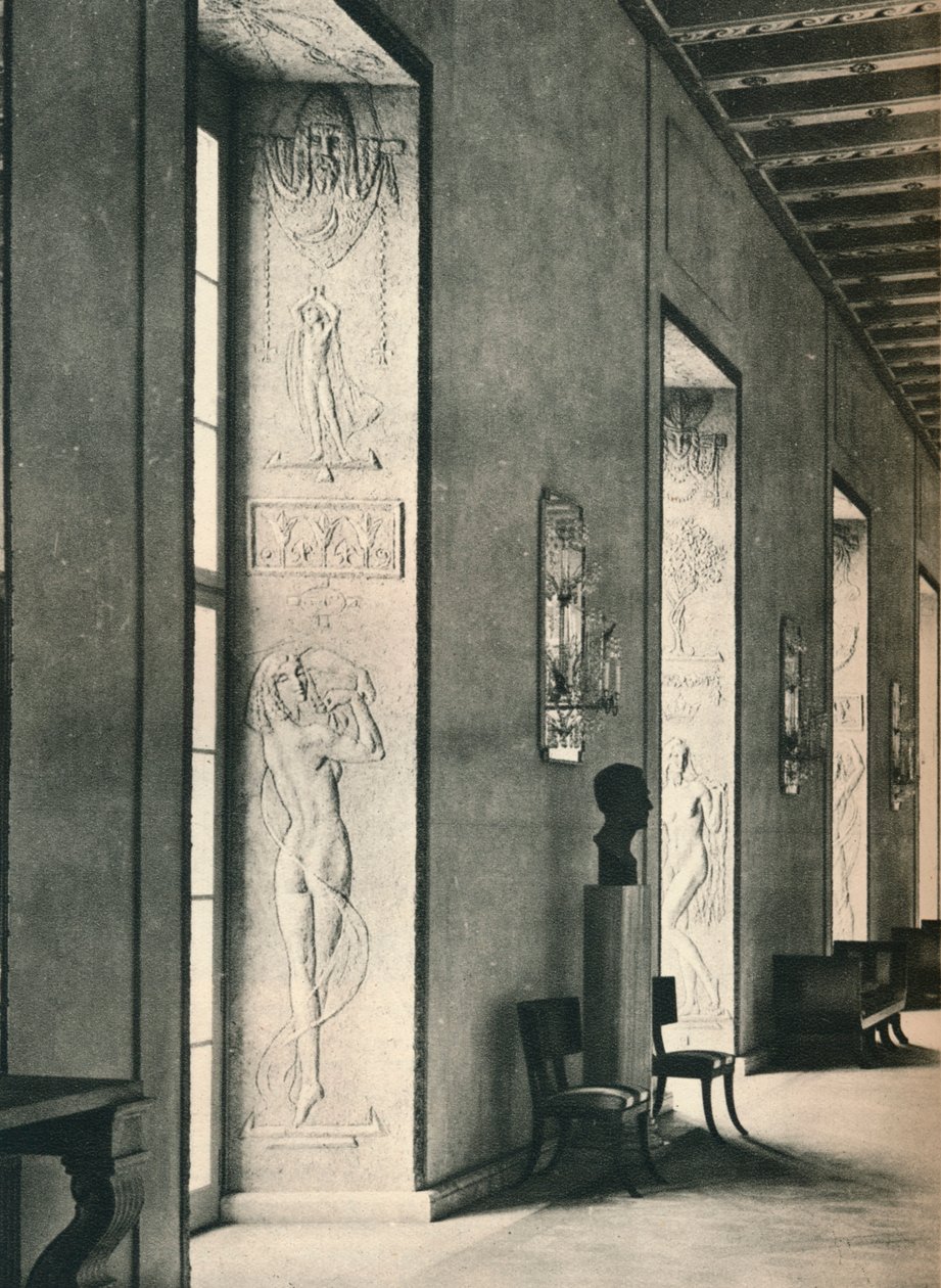 Die Große Galerie im Stockholmer Rathaus, 1925 von Unbekannt