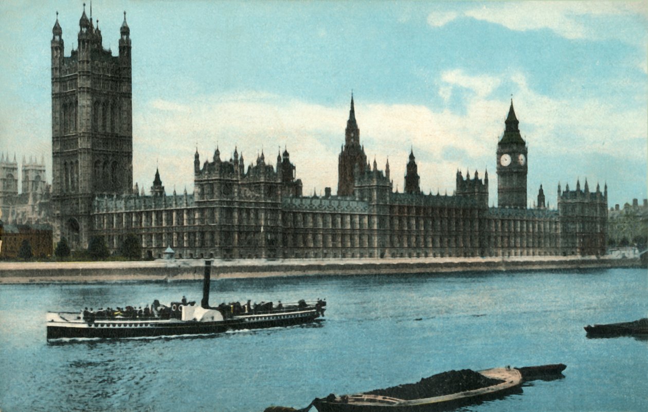 Die Häuser des Parlaments, Westminster, London, c. 1907 von Unbekannt