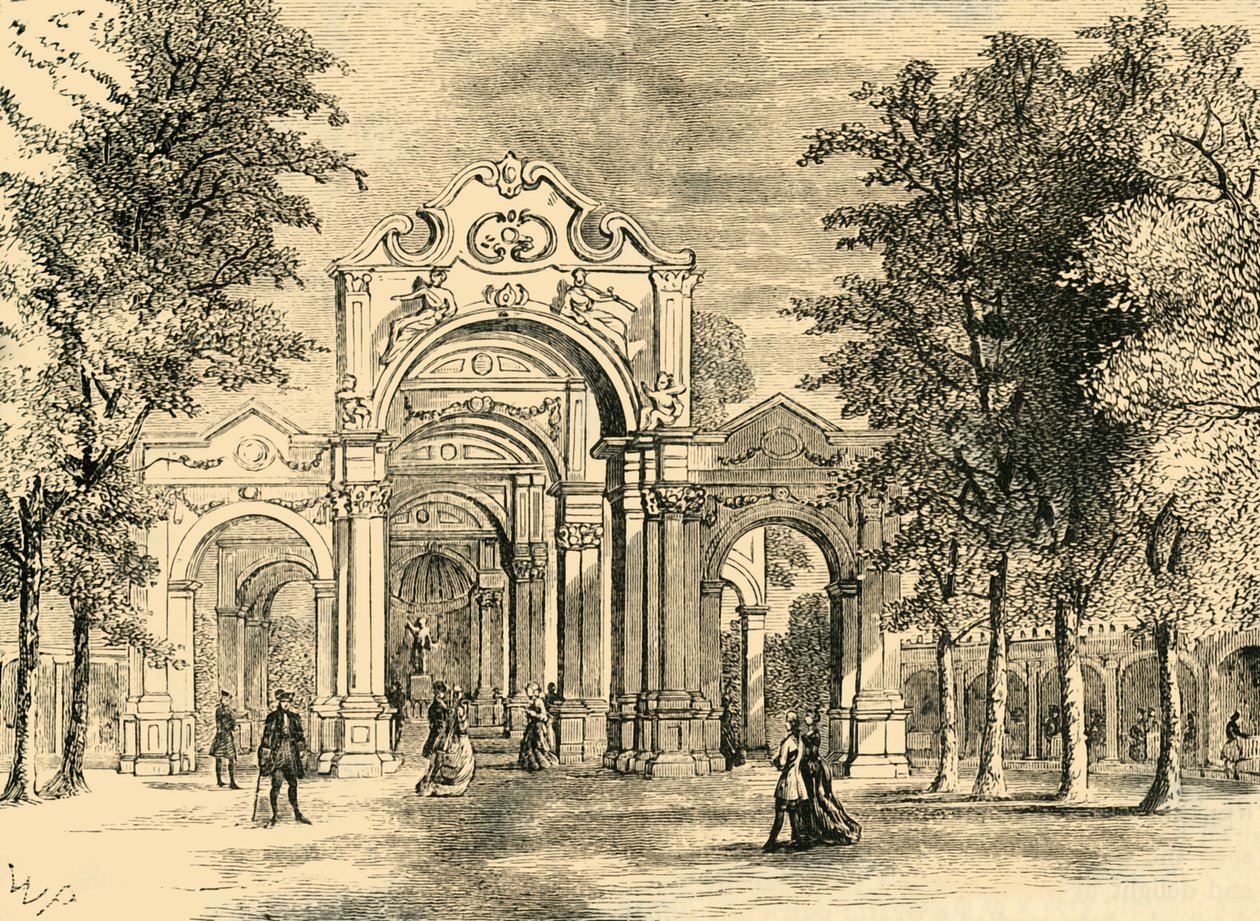 Der italienische Spaziergang, Vauxhall Gardens, ca. 1878 von Unbekannt