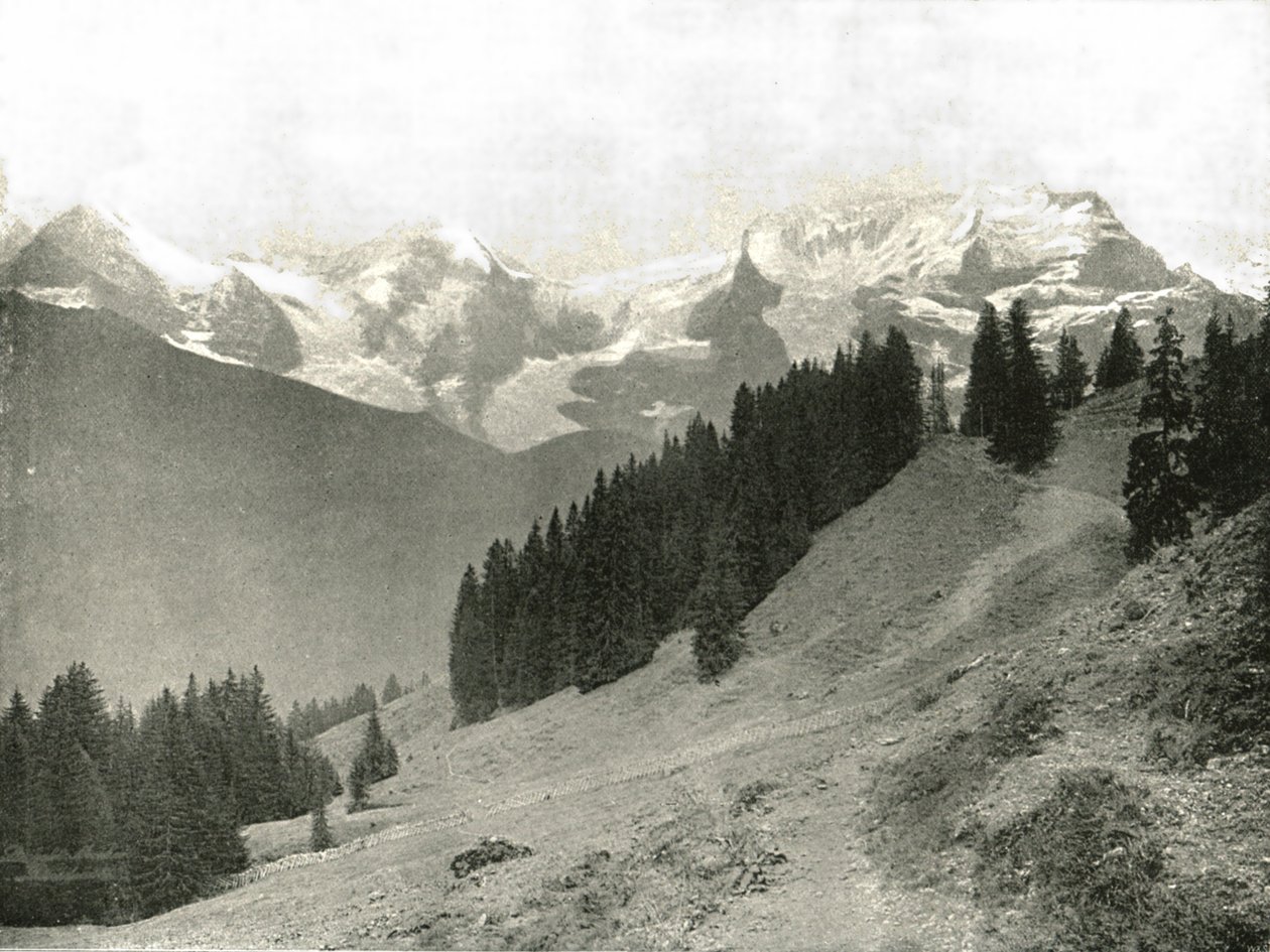 Die Jungfrau und ihre Nachbarn, Schweiz, 1895 von Unbekannt