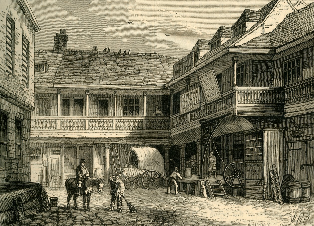 Das alte Tabard Inn, um 1878 von Unbekannt