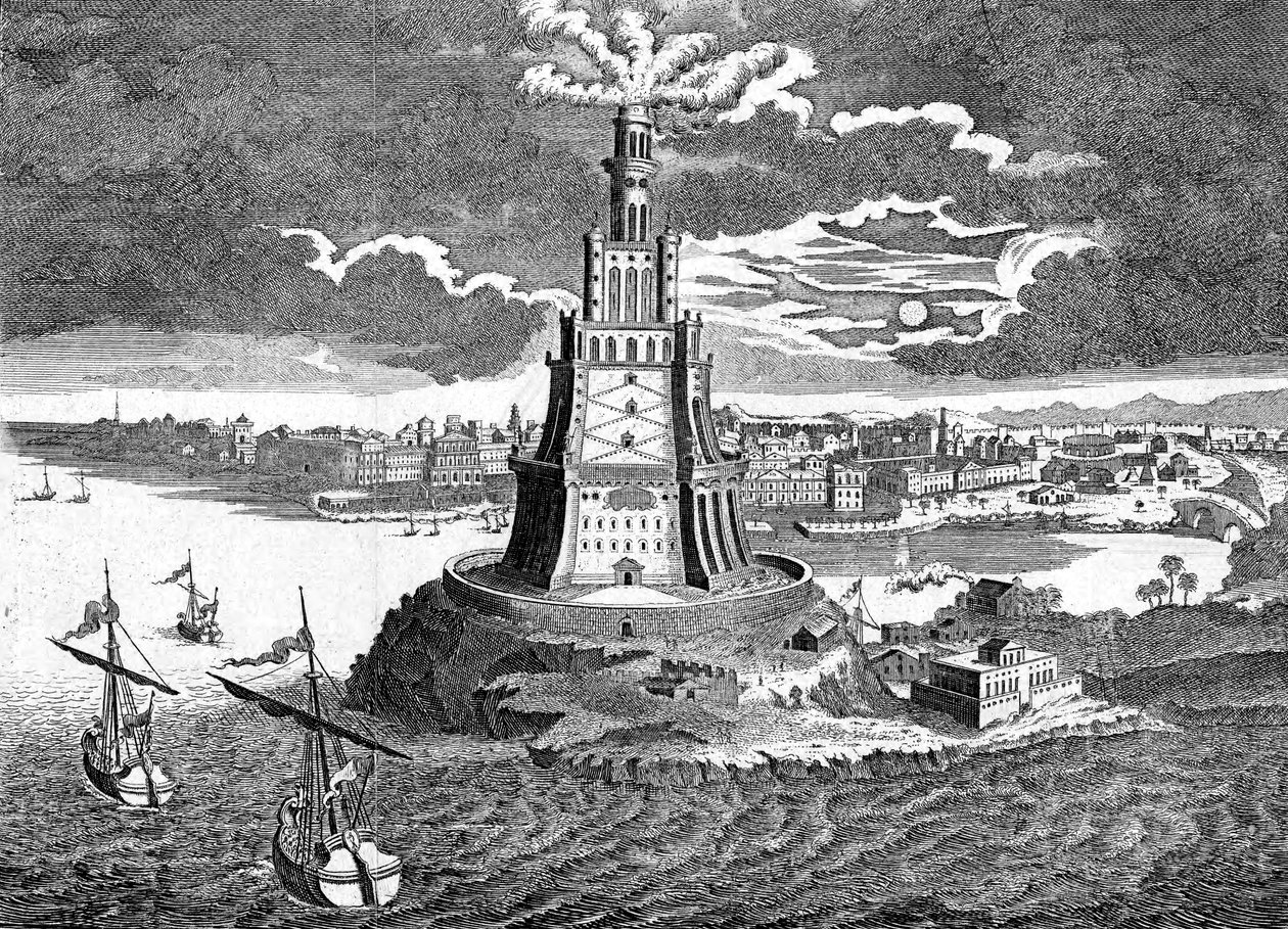 Der Pharos von Alexandria, 18. Jahrhundert von Unbekannt