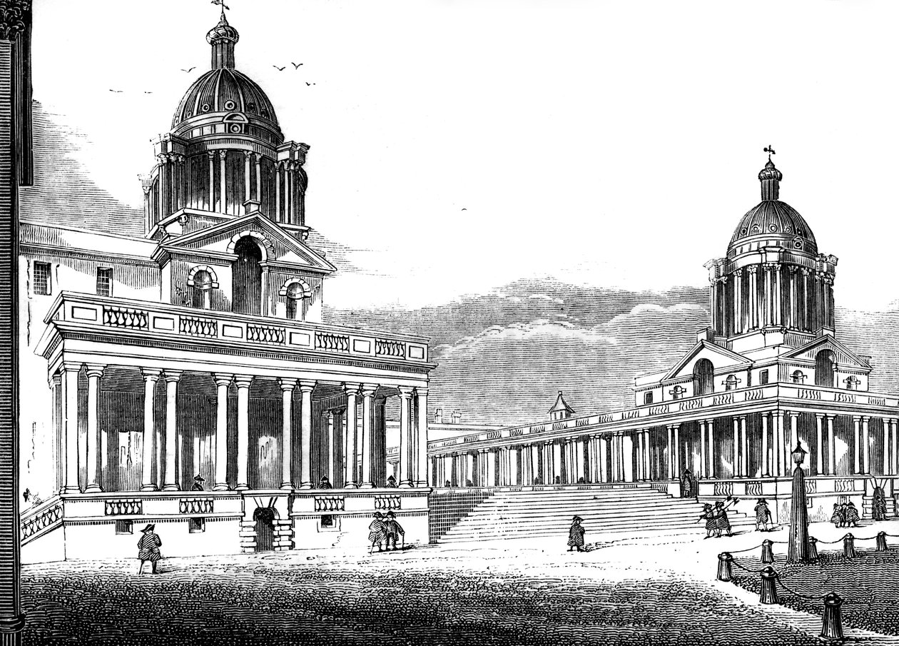 Das Royal Hospital, Greenwich, London, 19. Jahrhundert von Unbekannt