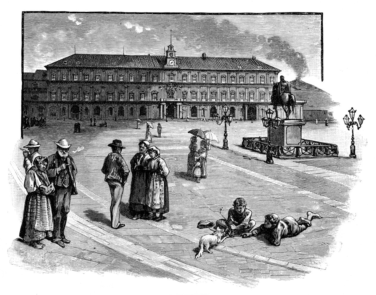 Der Königspalast, Neapel, Italien, um 1888 von Unbekannt