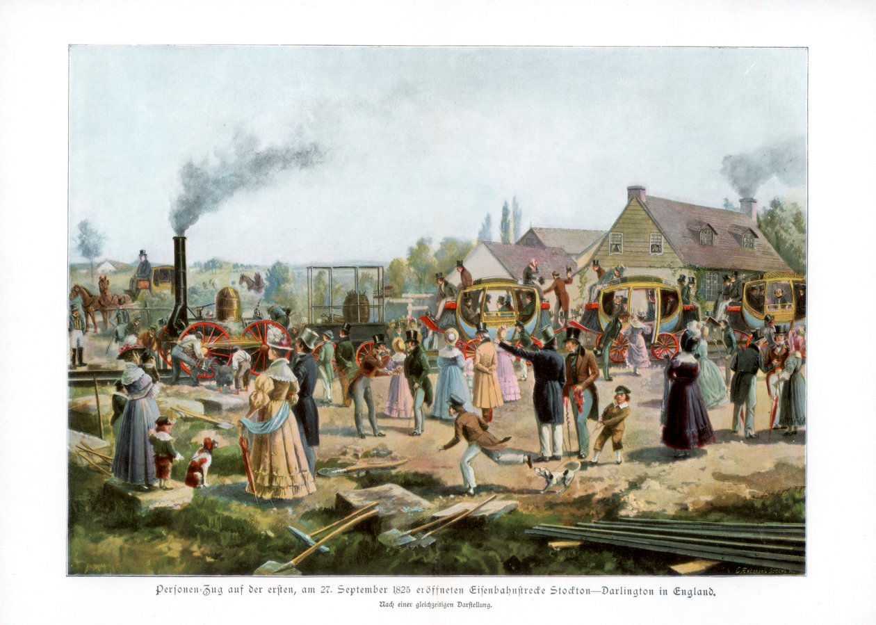 Die Stockton & Darlington Railway von Unbekannt