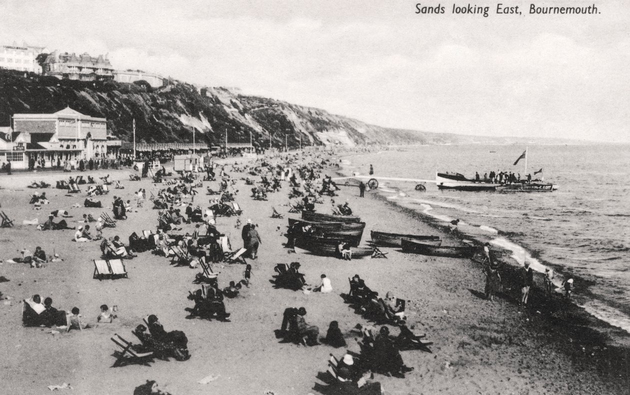 Der Strand von Bournemouth, Dorset, ca. 1920er Jahre von Unbekannt