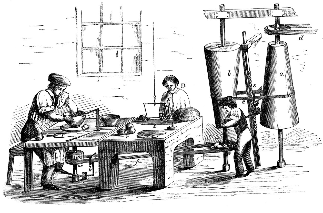 Werfen eines irdenen Gefäßes, um 1860 von Unbekannt