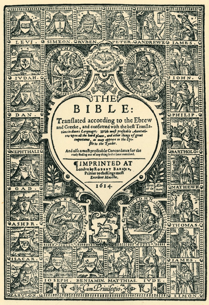 Titelseite der Genfer Bibel, 1614, 1943 von Unbekannt