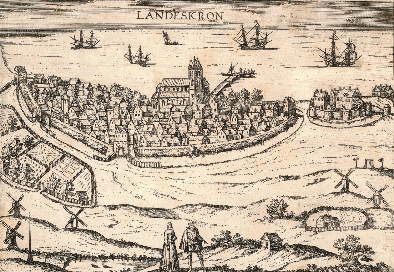 Stadt Landskrona, Schweden, 1580er Jahre von Unbekannt