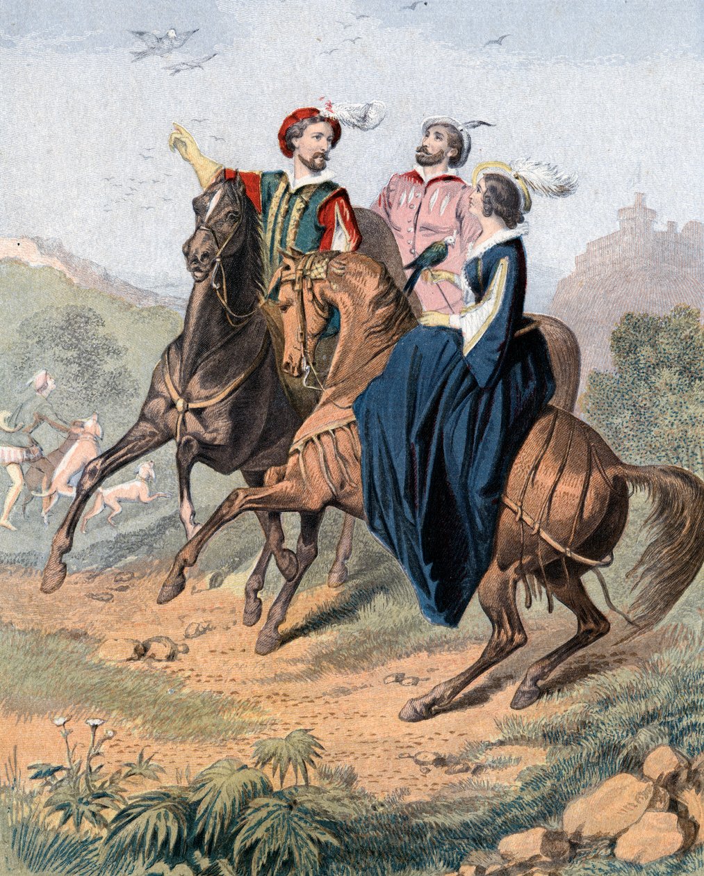 Tudor-Falknerei, Mitte des 19. Jahrhunderts von Unbekannt